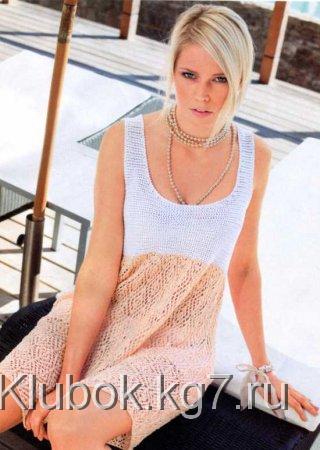 Двухцветное платье на бретелях Двухцветное платье на бретелях