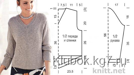 This gorgeous knitted pullover hides a mystery, as the front is simple and concise, but the back reveals a pleasant surprise - a lovely lace pattern. You will be delighted with this model!