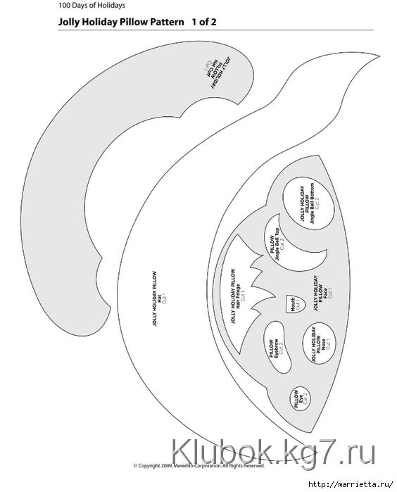 feltro almofada papai noel molde (564x700, 101Kb)