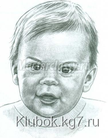 baby's face in drawing