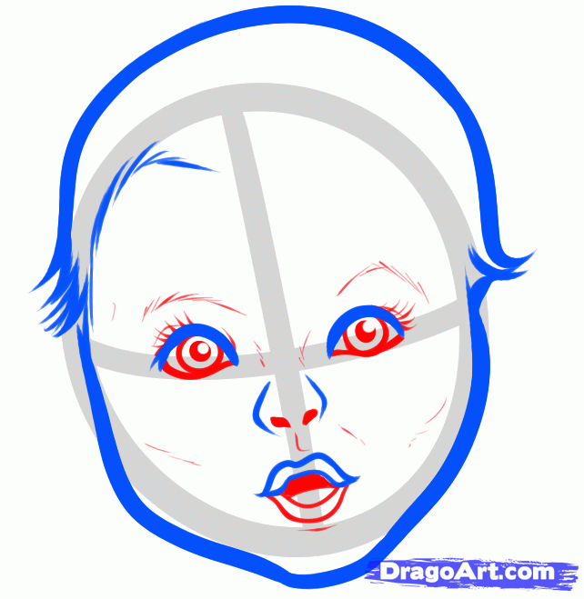 How to draw the head of a small boy with a pencil step by step