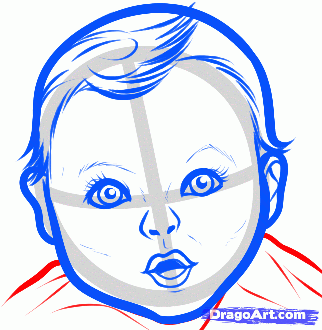 How to draw the head of a small boy with a pencil step by step