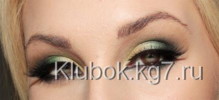 макияж с зелеными тенями