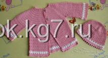 вязаный летний комплект крючком для девочки