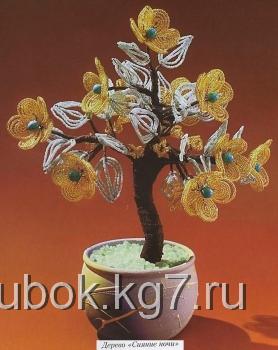 маленькое дерево из бисера плетение бонсай из бисера