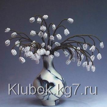 ландыши сплетенные из бисера букет белоснежных ландышей из бисера