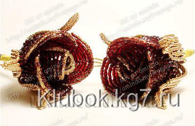 окантовка края лепестка бисерных роз сухими блестками окантовка края лепестка бисерных роз сухими блестками