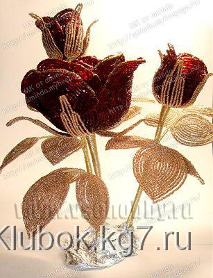 составляем композицию из бисерной розы и бутонов своими руками составляем композицию из бисерной розы и бутонов своими руками