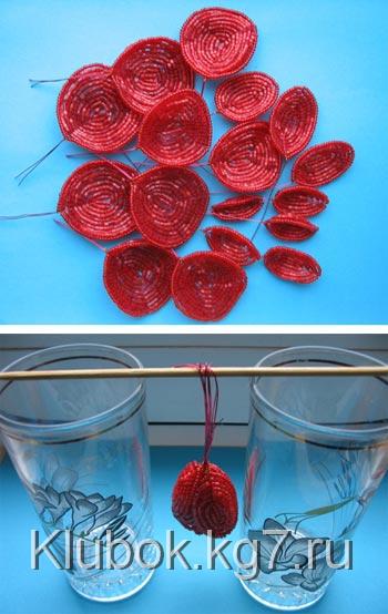 деревья цветы из бисера,плетение бисером цветов, цветы бисером, бисероплетение цветы, роза из бисера