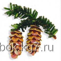 шишки елки из бисера и стекляруса шишка из блесток и бисера