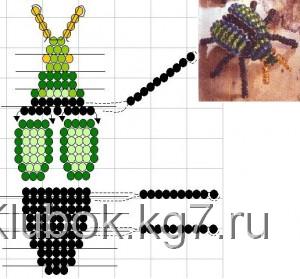 схема зеленого жука из бисера