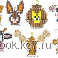 брелки из бисера, морды животных