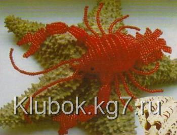 красный рак из бисера самодельный рак из бисера