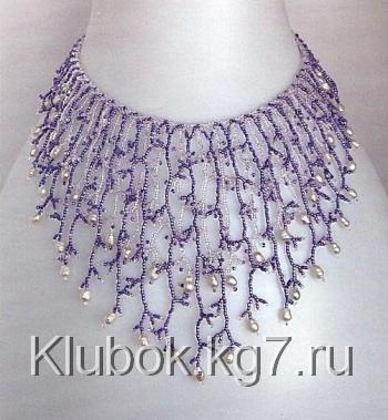 украшение нарядное из бисера жемчужный блеск