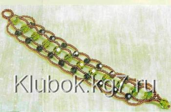 салатовый браслет плетем браслет из салатовых бусин