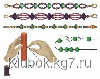 схема плетения фенечек из бисера