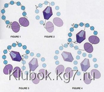 Схема браслета. Бисер Схема плетения браслета из бисера