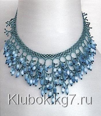 голубое колье кораллы