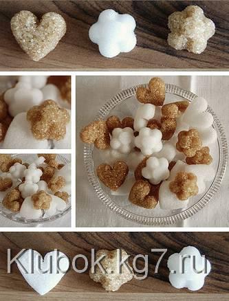 31 Поделки из сахара: сердечки и цветы. Мастер класс.