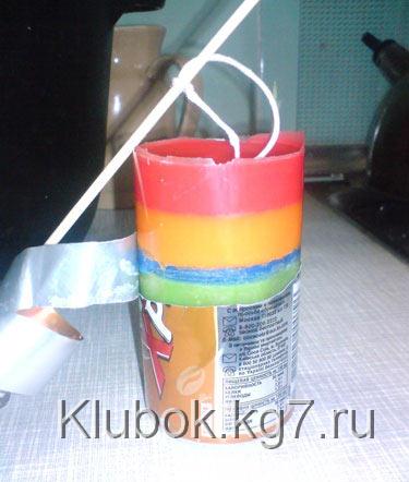 Отрезаем форму от свечи