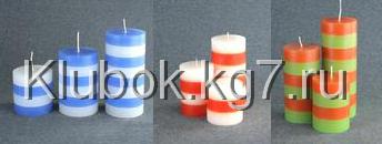 Полосатые свечи с простым чередованием цветов Полосатые свечи с простым чередованием цветов