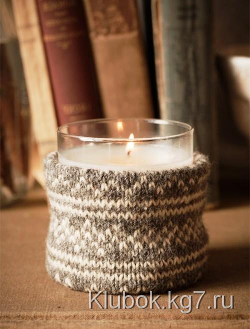 вязанный подсвечник