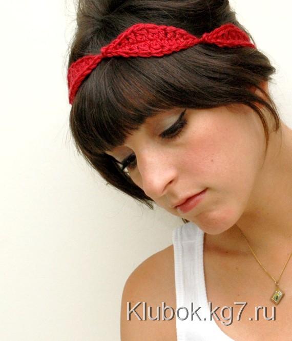 Вязаный листьев Повязка - Цепь Листья