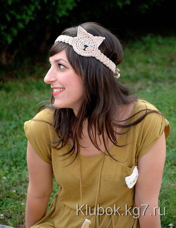 Довольно Китти головная повязка в хаки хлопок