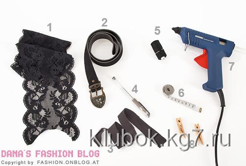 Моды DIY Учебник оживить пояс с кружевами - необходимые материалы и инструменты