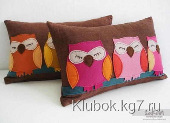 Игрушки-подушки. Совы