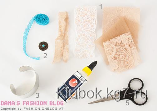 DIY Учебник браслет с кружева и тюль