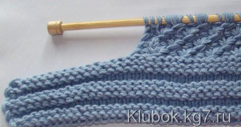 Cap hood knitted with <Daisy> pattern