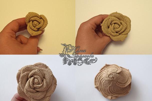 Красивые объемные розы крючком