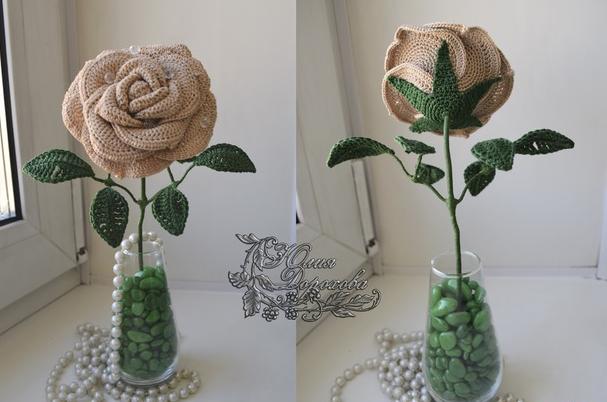 Красивые объемные розы крючком