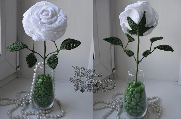 Красивые объемные розы крючком