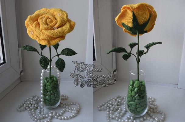 Красивые объемные розы крючком