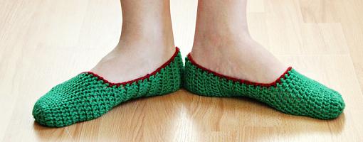 Простые тапочки крючком Простые тапочки крючком