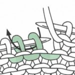 2 вместе изнаночной и наклоном влево