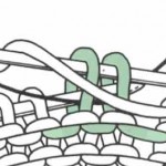 2 вместе изнаночной и наклоном влево