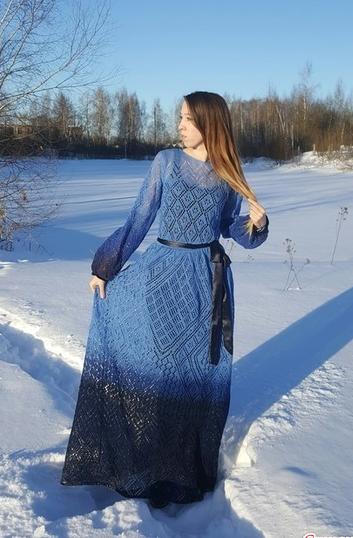. Ажурное платье по шетландским мотивам