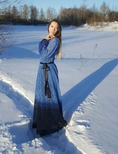 . Ажурное платье по шетландским мотивам