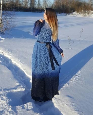 . Ажурное платье по шетландским мотивам