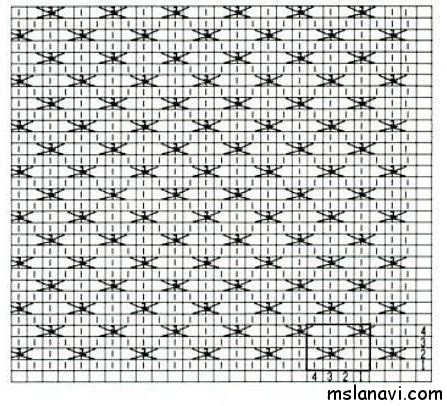 Рельефный узор спицами №90