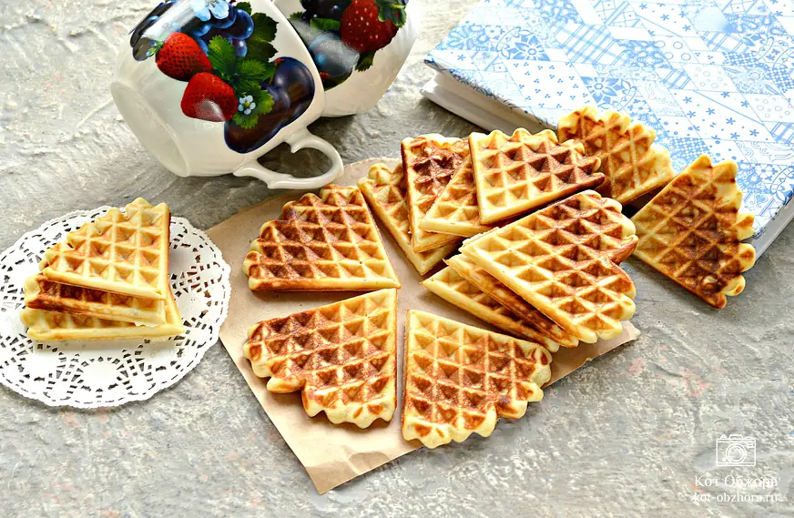 Вафли на сгущённом молоке
