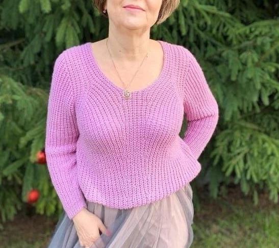 Джемпер полупатентной резинкой от pavlovskaia_knit 17