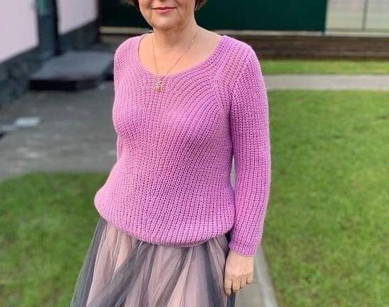 Джемпер полупатентной резинкой от pavlovskaia_knit 17