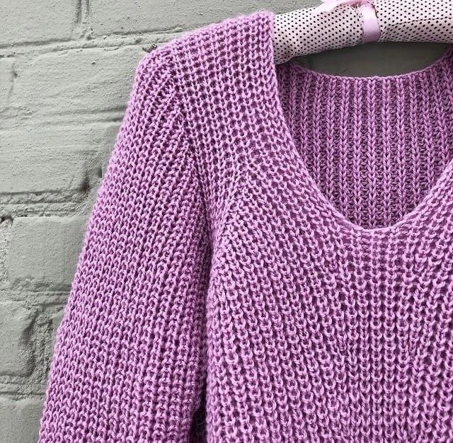 Джемпер полупатентной резинкой от pavlovskaia_knit 17