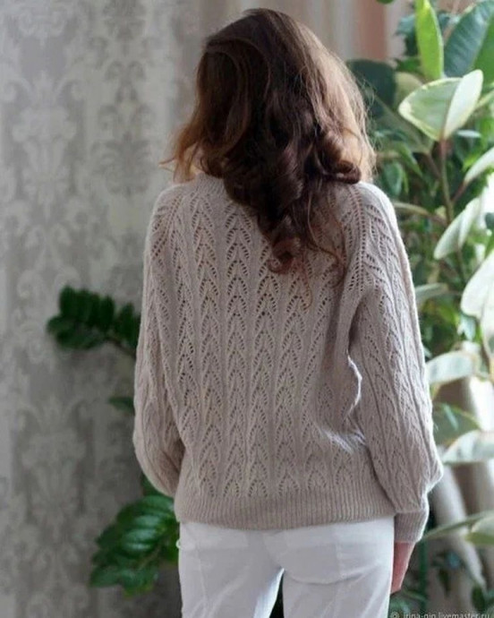 Кардиган спицами регланом из мохера Кардиган спицами регланом из мохера