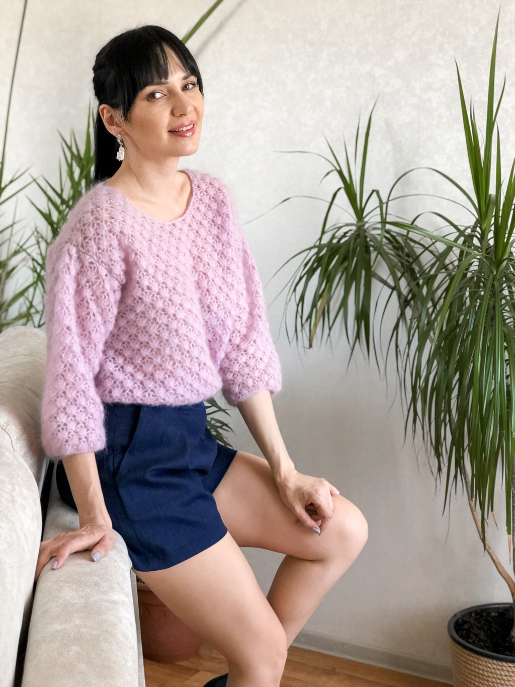 Джемпер крючком Нимфея