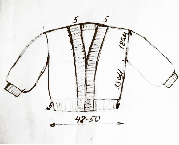 Технологія в'язання кардигана-бомбера «малинки»